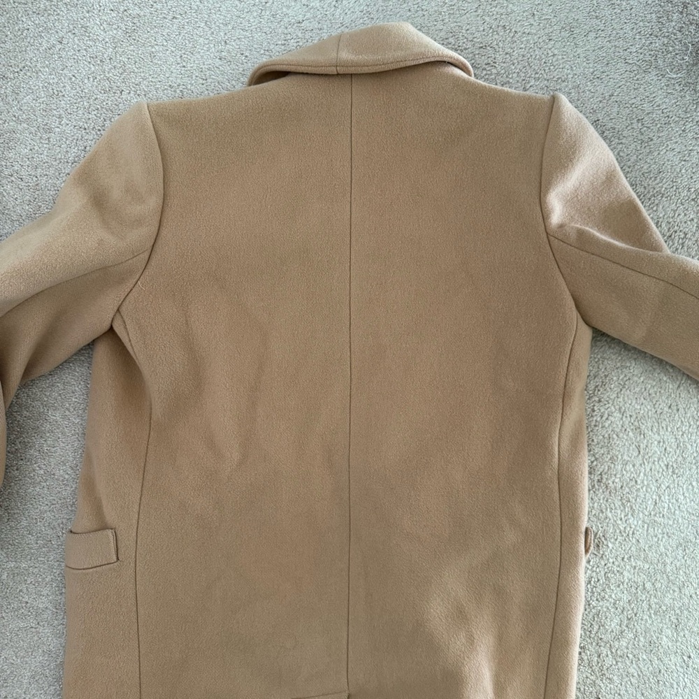 Vintage Christian Dior long overcoat M/L double breasted long brown tan camel - Picture 9 of 11